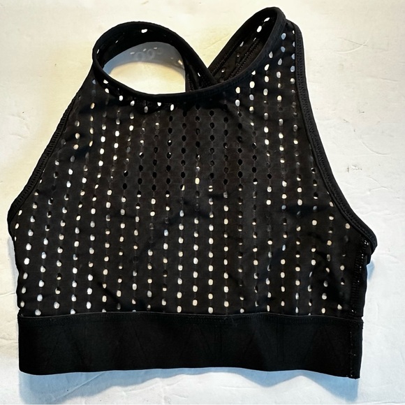 Alana Sz XS Liquid Gold Blk Cross Back Bra - Picture 3 of 9